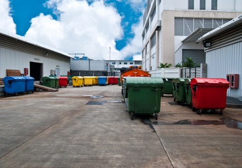 Professional waste clearance service at a building site