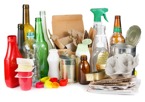 Professional waste management team handling business waste